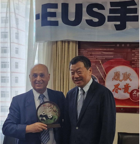 Professor Demetrios Spandidos and Professor Siyu Sun at the China Medical University, Shenyang, China, Aug 2026.
